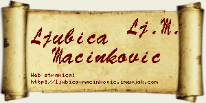 Ljubica Mačinković vizit kartica